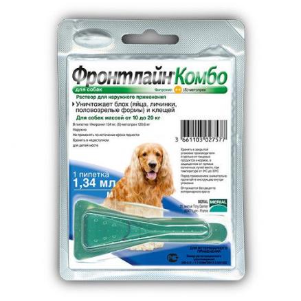 Препарат для собак MERIAL Фронтлайн КОМБО M 10-20 килограмм 1 пипетка